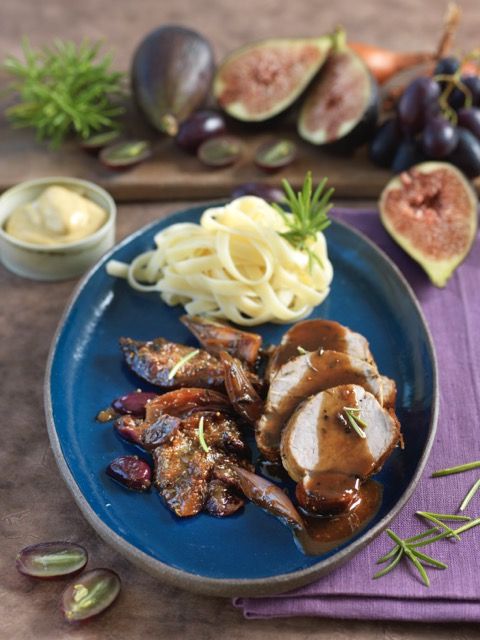 Filet mignon de porc aux figues, raisins et vinaigre balsamique Filet mignon de porc aux figues, raisins et vinaigre balsamique