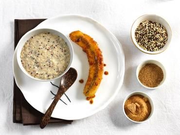 Quinolait et bananes caramélisées aux épices Quinolait et bananes caramélisées aux épices