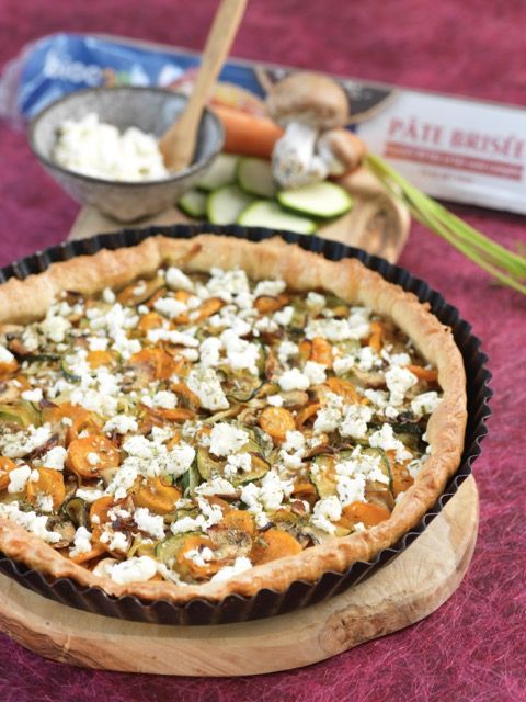 Tarte brisée houmous et légumes Tarte brisée houmous et légumes
